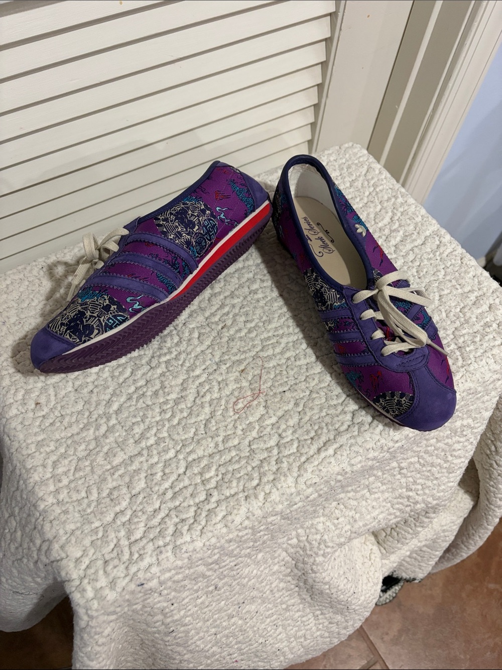 adidas Purple Floral Low-Profile Women's Sneakers